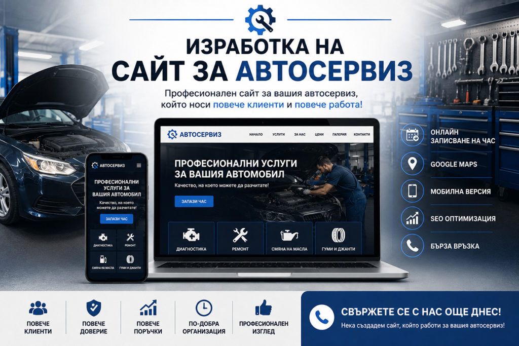 Изработка на сайт за автосервиз Изработка на сайт за автосервиз