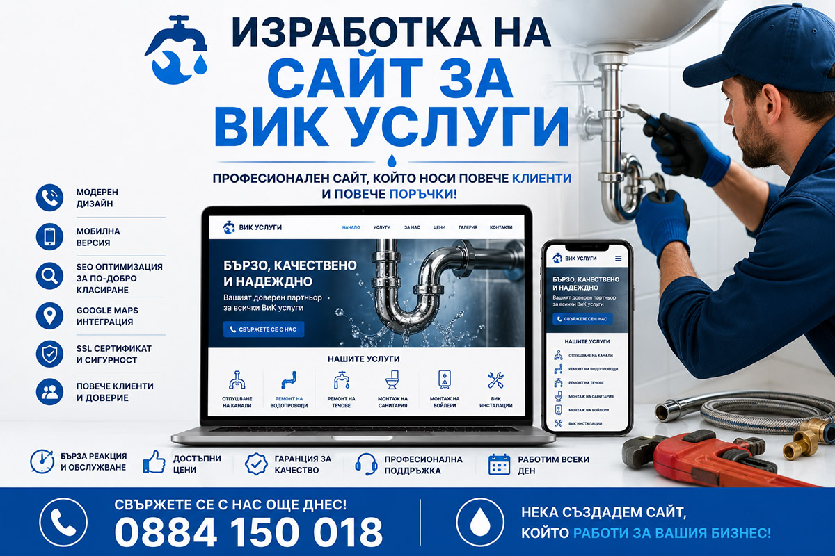Изработка на сайт за ВИК услуги