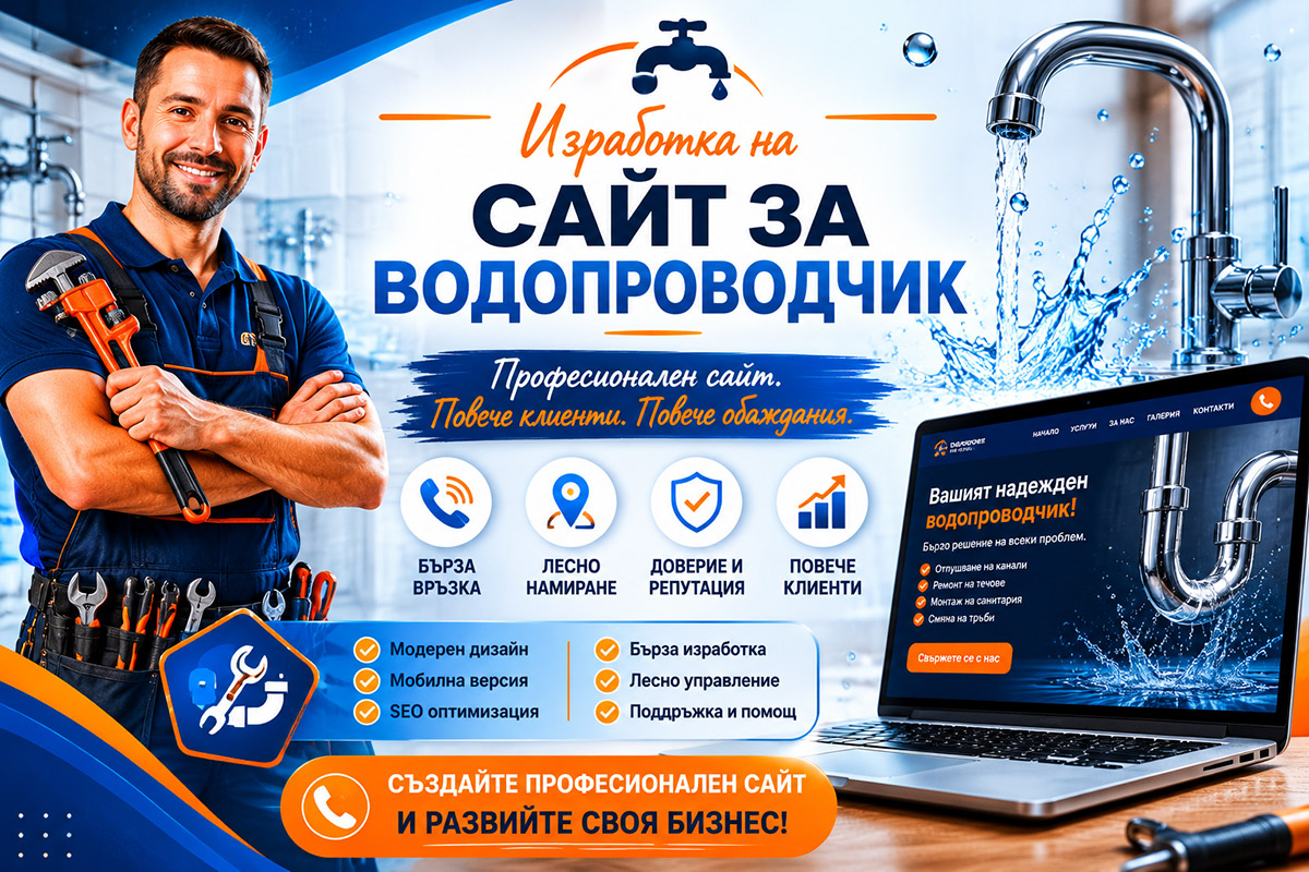 Изработка на сайт за водопроводчик