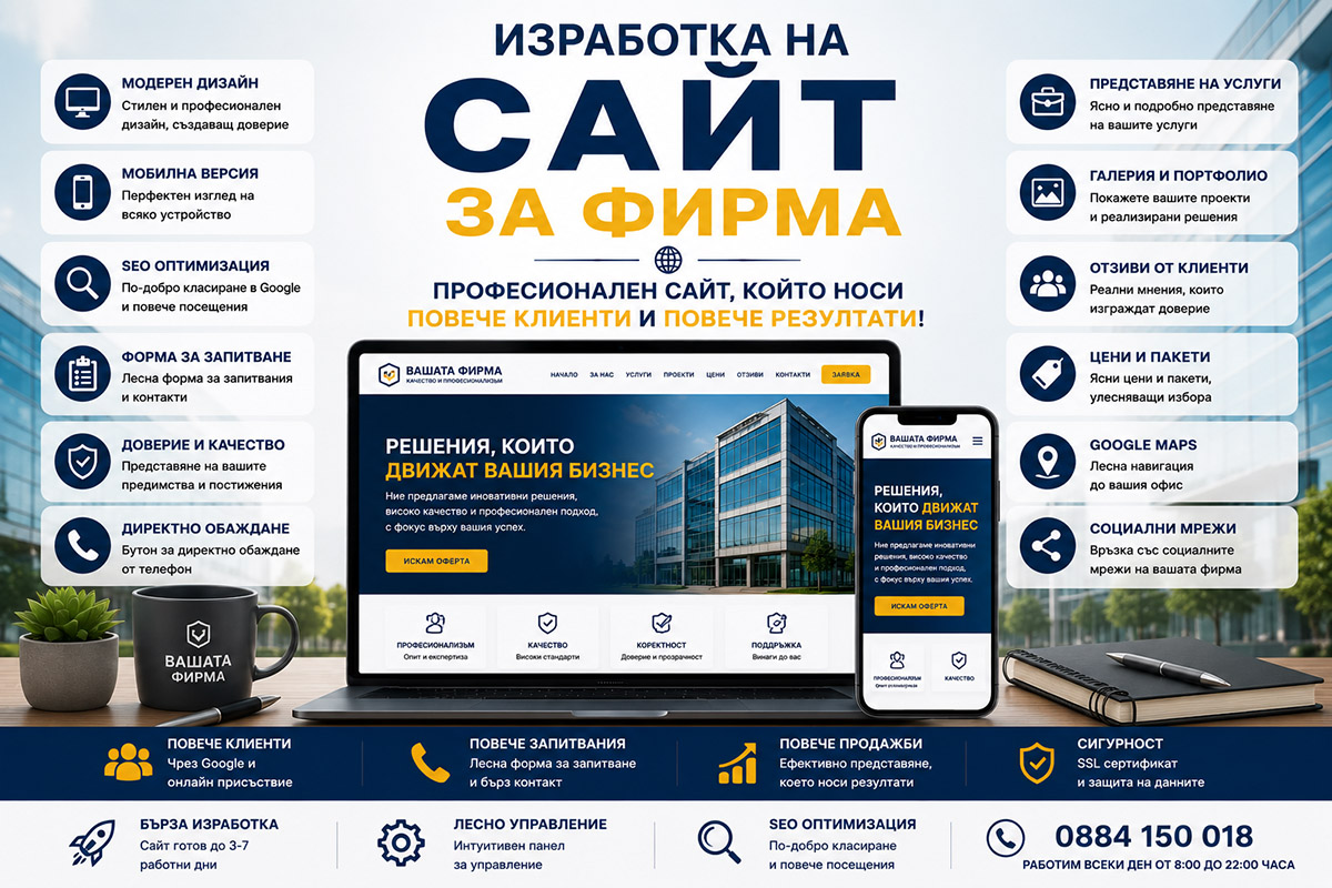 Изработка на сайт за фирма