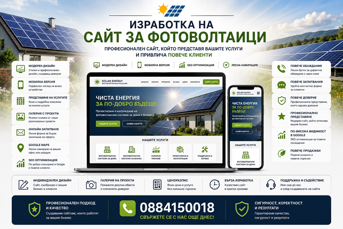 Изработка на сайт за фотоволтаици