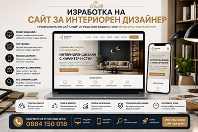 Изработка на сайт за интериорен дизайнер