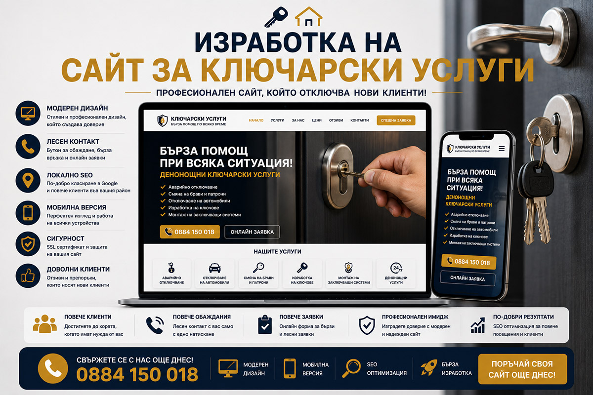 Изработка на сайт за ключарски услуги