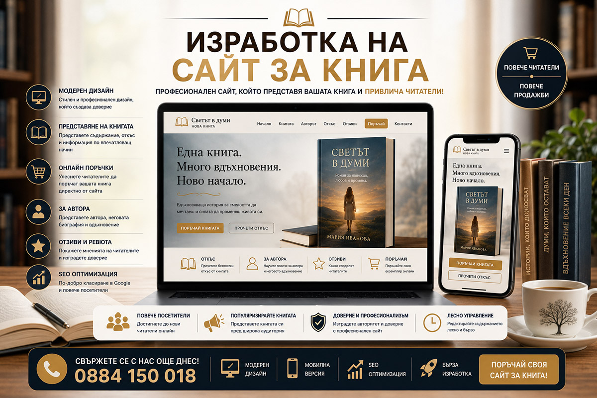 Изработка на сайт за книга