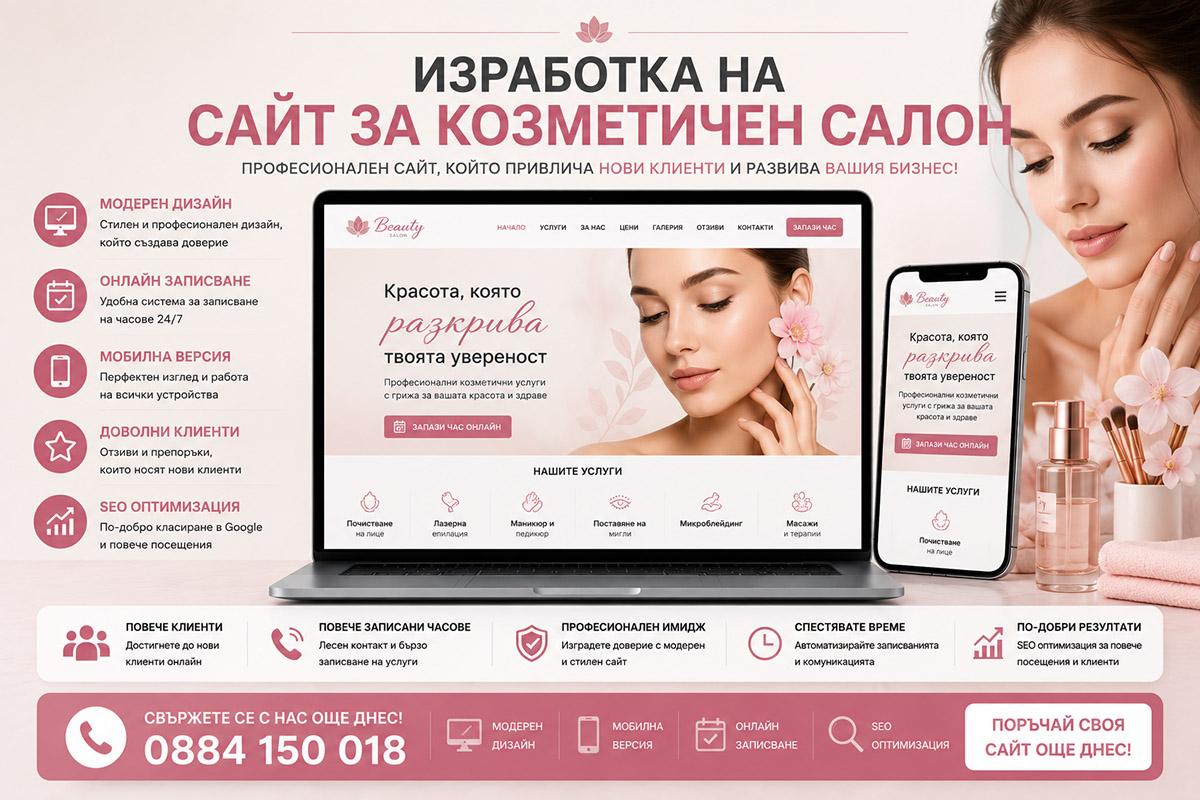 Изработка на сайт за козметичен салон