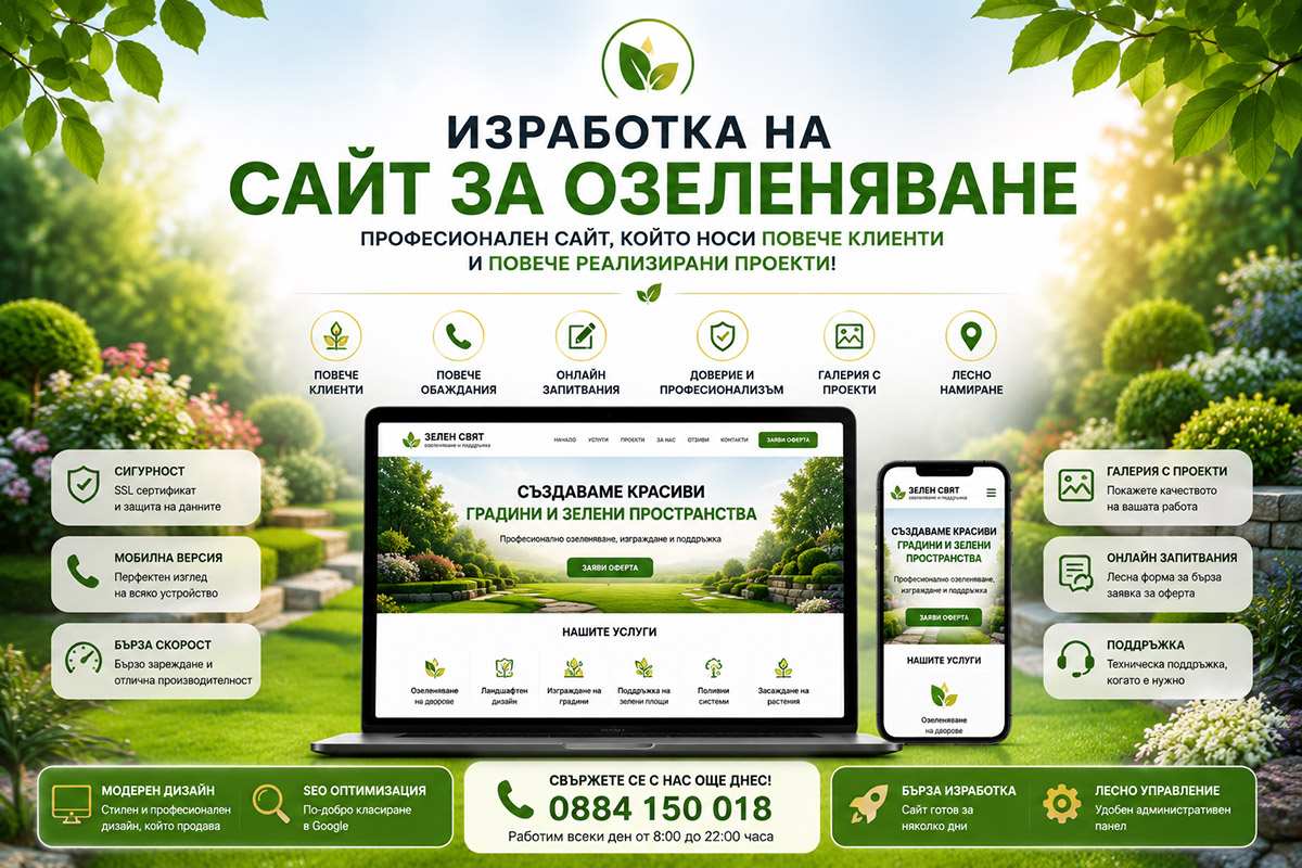 Изработка на сайт за озеленяване