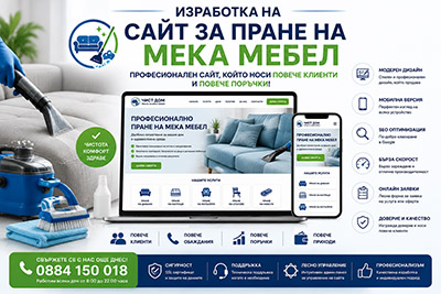 Изработка на сайт за пране на мека мебел
