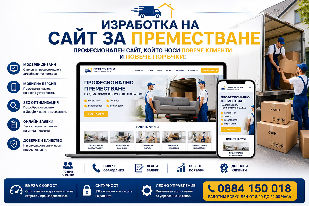 Изработка на сайт за преместване