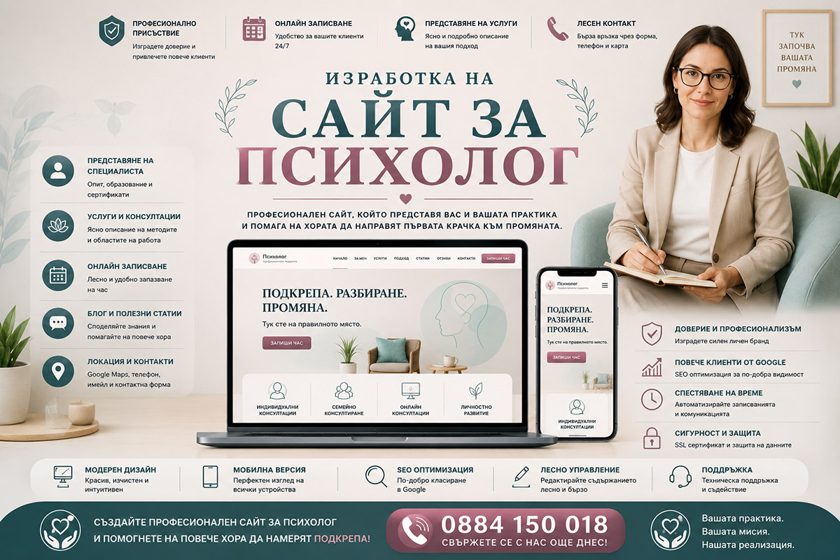 Изработка на сайт за психолог